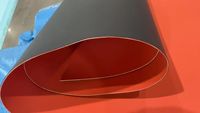 Feuille de caoutchouc Hypalon avec surface mate ou textile 1,2 mm Rouge/Orange Hypalon pour bateaux gonflables et kayaks