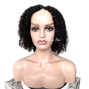 VMAE <span class=keywords><strong>Perruque</strong></span> <span class=keywords><strong>demi</strong></span>-tête en cheveux humains bruts alignés avec les cuticules, boucles <span class=keywords><strong>afro</strong></span> exotiques frisées 4A 4B 4C, style cambodgien, pour femmes noires - Product Image 4