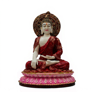 Nirmala Handicrafts - Estatua de Buda Tradicional Hecha a Mano en Resina con Base de Loto |   Figura de Meditación para Decoración del Hogar y Espacios Espirituales - Product Image 2