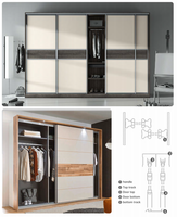 Profil de rail de porte coulissante en aluminium avec diverses finitions de surface, profil en aluminium noir mat pour armoire intégrée