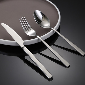 Stainless Steel Knife Fork Spoon Set Minimalist Design Daily Use Dishwasher Safe Western Tableware - Product Image 3