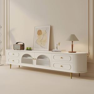 Support de télévision LED portable pour salon moderne et luxueux et meuble TV d'hôtel avec design en bois, montage mural suspendu - Product Image 2