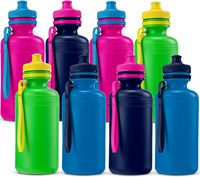 Bouteille d'eau réutilisable de 18 oz sans BPA, écologique, pour le sport et le camping, avec poignée, à boire directement, logo personnalisé
