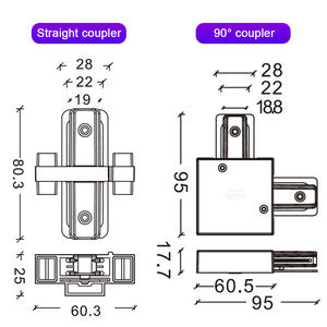 Rail de guidage <span class=keywords><strong>suspendu</strong></span> en aluminium à circuit unique dilaté LEDEAST T025 à 2 fils <span class=keywords><strong>pour</strong></span> boutiques, centres commerciaux et magasins - Product Image 4