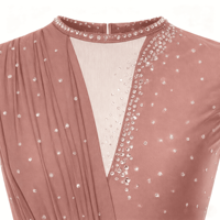 Robe de danse Vennystyle New Lyric Stretch Spandex/Nylon avec diamants AB pour filles et adultes, pour la scène et les performances de danse de salon