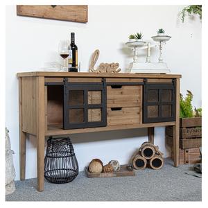 European Antique Style Solid Wood MDF Sideboard Cabinet <b>with</b> Entry Accent Design for Living Room - Product Image 1