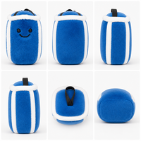Porte-clés en peluche Zaves super doux, écologique, durable, kawaii, rayé, pour sacs à dos et sacs, vente en gros