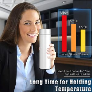 Bouteilles d'eau intelligentes isothermes de haute qualité avec logo personnalisé, 500 ml, affichage de la température LED - Product Image 4