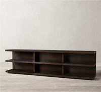 Table console large modulaire RH Cloud, armoire de rangement en bois massif avec étagères ouvertes, meuble TV moderne pour salon