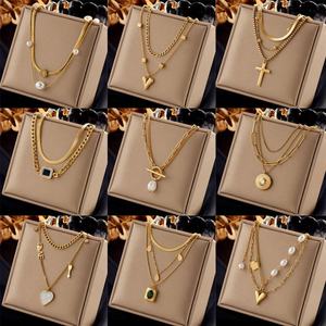 Collar Moderno Impermeable, Resistente al Deslustre, de Acero Inoxidable, Chapado en Oro de 18k, de Alta Gama, para Mujer - Product Image 1