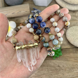 LS-E1143 Lungo Annodato la Collana, di Chip di Cristallo Al Quarzo Branelli Allentati Artigianale Collana <span class=keywords><strong>Mala</strong></span> Borda la Collana, Monili di Yoga - Product Image 4