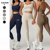 Conjunto Deportivo de 5 Piezas de Alta Calidad FH Custom, Ropa Deportiva, Leggings de Gimnasio, Pantalones Cortos Deportivos, Sujetador Deportivo, Ropa de Yoga para Mujer