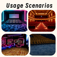 Tapis moderne en nylon ignifuge capitonné |   Tapis de sol pour cinéma et salle de spectacle, absorption acoustique, imprimé en 3D sur mesure |   Système Home Cinéma KTV