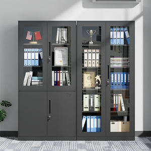 Armoire de classement à double porte en verre pleine longueur durable, armoire de rangement en métal pour une utilisation dans les hôpitaux, les gymnases et les écoles - Product Image 3