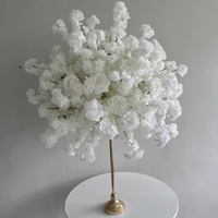 L74 Customize Faux White pink Red Blue purple Flower Ball Silk Artificial Floral Table Centerpieces Fake Rose Balls for Decor