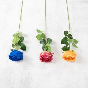 Flores Artificiales de Rosa Austin con Pétalos Suaves, Estándar, Hechas en China, Fondo para Fotografía de Estudio, Decoración para Pasillos de Bodas - Product Image 4