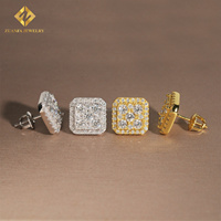 Élégant pas cher prix haute qualité en vrac Stock Hip Hop rappeur bijoux 925 argent Sterling VVS1 Moissanite boucle d'oreille vis arrière