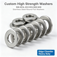 DIN6916 Stainless Steel Zinc Flat Washers Custom High Strength Round Plain Washers Metric Heavy Duty Industrial Fasteners