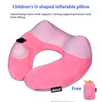 Oreiller de voyage gonflable en PVC en forme de U en velours cristal, super doux, personnalisable, confortable et adapté aux enfants
