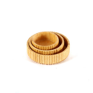 Juego de Platos para Frutas de Bambú, 3 Piezas, Bandeja de Servir con Patrón de Madera Natural, Uso Residencial - Product Image 4