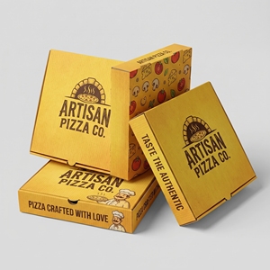Caja de papel kraft impresa personalizada de calidad alimentaria, contenedor de cartón corrugado para pizza, <span class=keywords><strong>hamburguesas</strong></span>, comida para llevar y entrega a domicilio - Product Image 1