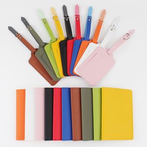 Fashionable Waterproof Portable Pu Letter Decorated 7-Inch Passport Cover Travel Wallet Case Includes <b>Suitcase</b> Luggage Tag - Product Image 3