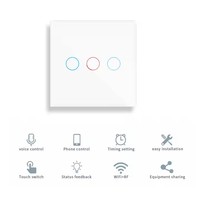 Interrupteur mural intelligent Matter Smart Touch EU UK 1 2 3 4 Gang WiFi, contrôle vocal à distance par Alexa Google Homekit, sans neutre