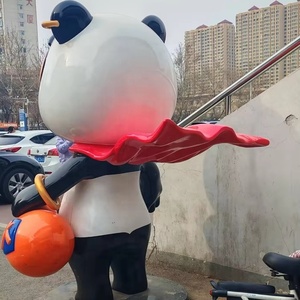 Escultura de Resina y Fibra de Vidrio de Diseño Personalizado, Tema de Animal de Dibujos Animados Creativo, <span class=keywords><strong>Panda</strong></span> Borracho de Bienvenida para Exhibición en Centros Comerciales y Bares - Product Image 5