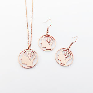 Collier en acier inoxydable 316L, symbole psi, bijou cadeau, collier délicat pour psychologue, bijou de sororité grecque - Product Image 2