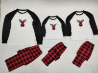 Ensembles de pyjamas de Noël assortis pour la famille 2021 avec taille élastique en tissu gaufré tricoté