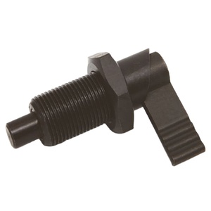 Loquet à ressort rétractable en acier inoxydable à quart de tour avec index de positionnement, goupille de tirage, écrou de verrouillage et goupilles coniques, finition oxydée à la vapeur - Product Image 4