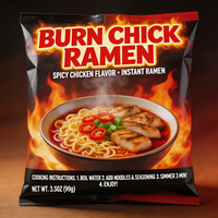 Nouilles Udon Cuites au Blé Dur, Faible en Sodium et en Matières Grasses, Saveur Poulet Épicé, Instantanées en Boîte/Gobelet/en Vrac