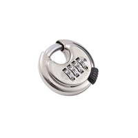 Cadenas à combinaison à 4 chiffres en acier inoxydable poli, portable, durable, pour le stockage personnel, réinitialisable, résistant aux intempéries, sans clé