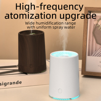 Diffuseur d'arômes à ultrasons USB au design moderne 160ml Humidificateur silencieux Grain de bois Lumières colorées pour bureau à domicile Hôtel