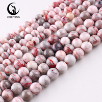 Perles de cinabre naturelles Zhe Ying 6/8/10 mm, perles de pierre pour la fabrication de bijoux, perles de pierre de cinabre naturelles