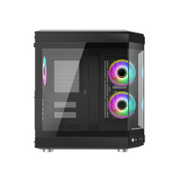 Boîtiers d'ordinateur de bureau Boîtier d'ordinateur PC incurvé ATX Support en verre trempé Ventilateur ARGB Refroidissement par eau Boîtier de jeu PC ATX