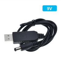 Cable de refuerzo USB V de 5 a 9V 12V, Cable de alimentación del enrutador, Cable de conversión del cargador, enchufe de CC, longitud del Cable de 5,5*2,1mm, 1 metro
