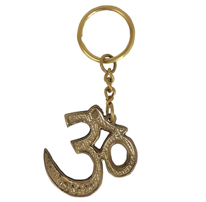 Traditional OM Shape <b>Hindu</b> Religious Key Chain with Brass Key Ring for Promotional Gift Key Holder Direct From India - Product Image 5