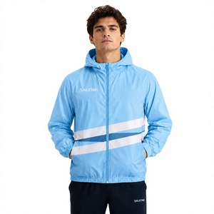 Conjunto de Chaqueta Cortavientos Azul Personalizada para Hombre, Ropa Deportiva Ligera con Capucha para Correr, Sublimación, Entrenamiento, Jogging, Chándal OEM - Product Image 1