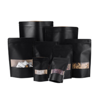 Brown Recycle Custom Printed Ziplock Pouch Packing Kraft Paper Bags for Tea Coffee Nuts Food Bag With Window