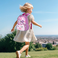 Sac à dos scolaire léger et imperméable en gros, dessin animé d'animaux mignons, sac à dos créatif 3D pour enfants de maternelle, garçons et filles, usage quotidien