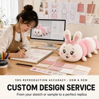 Adorable oreiller long en peluche lapin blanc avec segments rayés roses et oreilles en forme de cœur, animal en peluche doux pour la décoration de chambre
