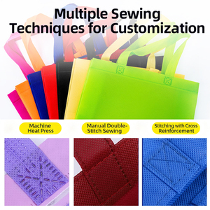 Su misura Logo di fabbrica a buon mercato eco-friendly promozionale pieghevole rivestito Tote Bag Non tessuto con chiusura a scatto all'esterno - Product Image 5