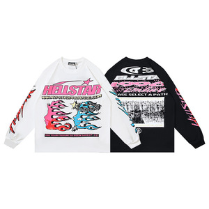 <span class=keywords><strong>Felpa</strong></span> a Maniche Lunghe Unisex Hell Star, Stile Americano High Street, Nuova Collezione Casual Oversize - Product Image 4