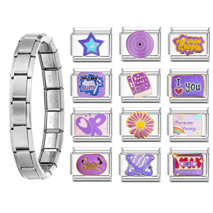 Italian Modular Bracelet DIY Set Stainless Steel Charms Unisex Gift Jewelry Fashion Charm Bracelets - Product Image 1