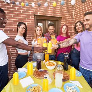 Bouteilles de jus en plastique PET de 250 ml, 350 ml, 400 ml, 500 ml, carrées, avec bouchon à vis anti-effraction, emballage de boissons - Product Image 6