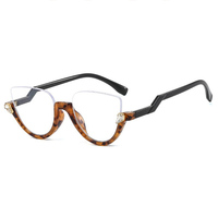 Nouvelles Lunettes Demi-Montures Irrégulières Vintage Tendance 2026 pour Femmes, Montures de Lunettes Anti-Lumière Bleue Diamantées pour Ordinateur