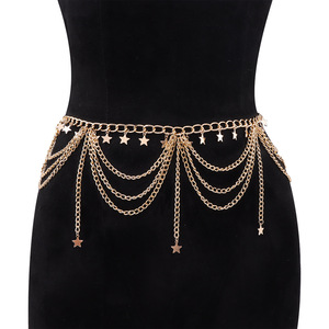 โซ่คาดเอวแบบโบฮีเมียนหลายชั้นประดับพู่  วัสดุโลหะผสมสังกะสี  เครื่องประดับสำหรับผู้หญิง  เหมาะสำหรับงานปาร์ตี้ - Product Image 2