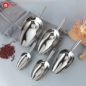 Pala grande de acero inoxidable de 8 pulgadas para cocina, utensilio de cocina para hacer hielo, para comida, harina, grano caramelo, para fiestas, bodas