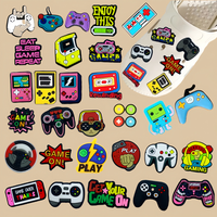 Breloques lumineuses mignonnes pour Crocs, design 2D unique, en caoutchouc décoratif, nouveau style, série console de jeu, accessoires pour chaussures